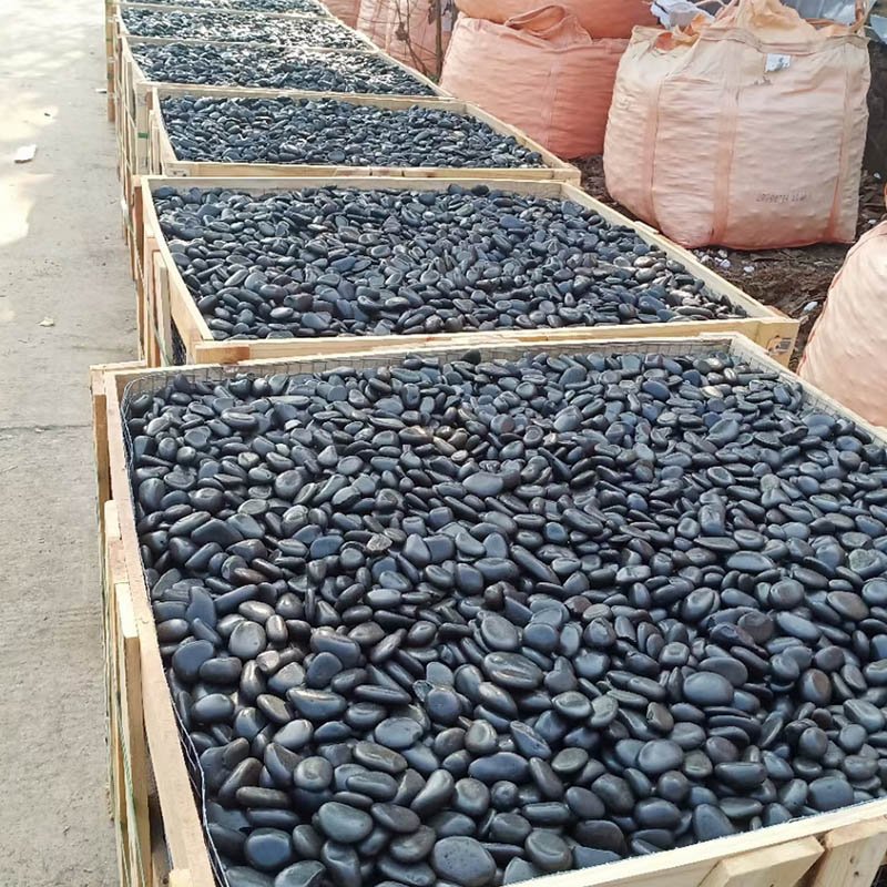 black polished pebblesnatural river stoneaqualium pebbles