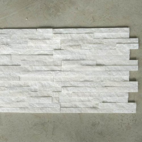 Cheap white quartzite cultured stone veneer ledge stone stacked wall cladding decorative wall panel whole sale