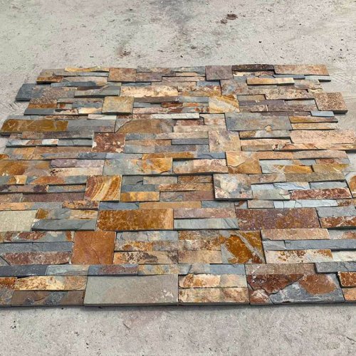 Natural rusty slate Ledge stone stacked wall cladding