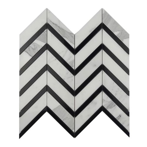 Chevron shape marble mosaic tiles