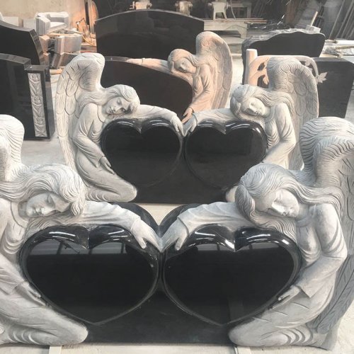 Angel Monument cheap black carved Headstone Tombstone Sculpture Gravestone