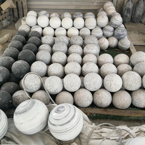 Factory sale fountain ball stone with hole in marble for garden
