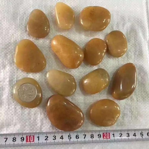 high polished yellow river stone