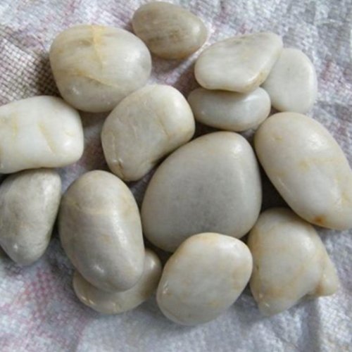 polished white river stone